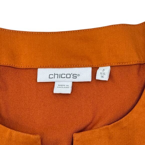 Chico's Bubble Sleeve Blouse - Burnt Orange - Size 1 - Picture 7 of 8